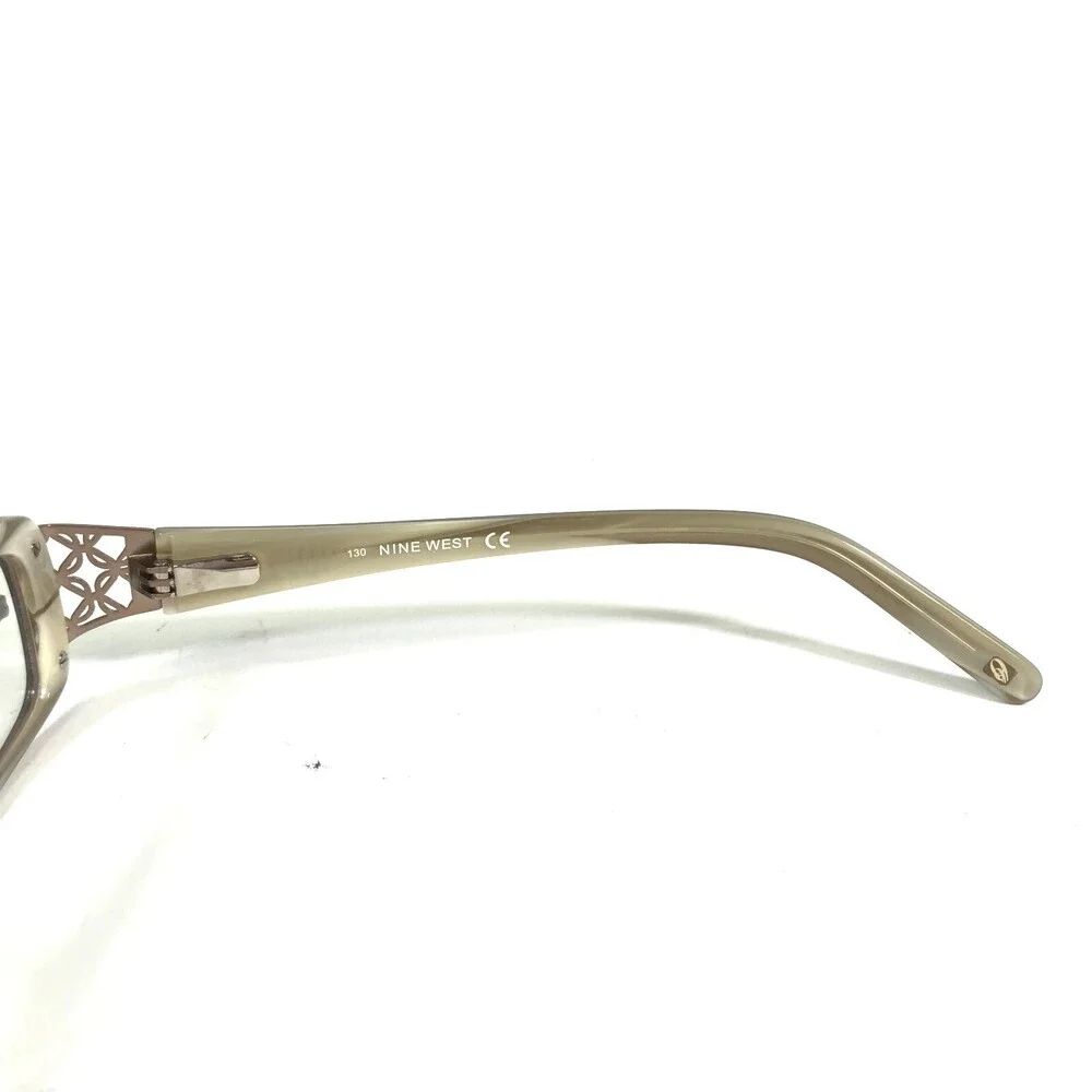 Nine West Eyeglasses Frames NW414 0LGS Brown Rectangular Full Rim 52-15-130